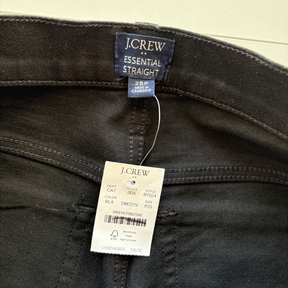 J.Crew Essential Straight‎ Jeans Womens 27 Black High Rise Cropped Denim - Picture 9 of 10